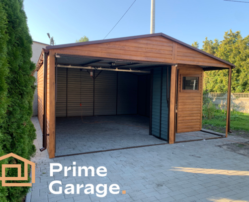 Garaż: szer: 6m x dł: 4.2m jasny złoty dąb