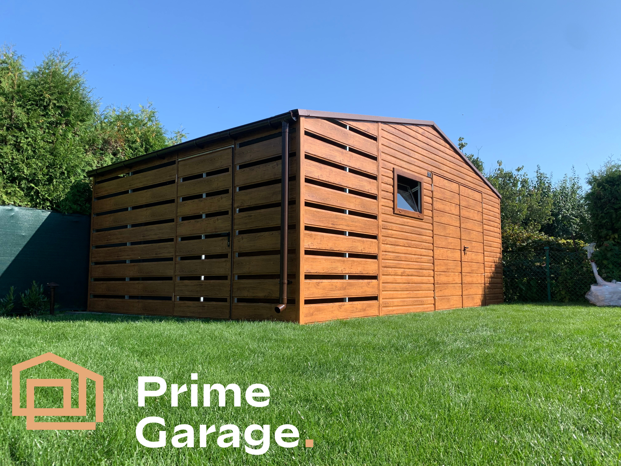 Garaż: szer: 8m x 6dł: m orzech