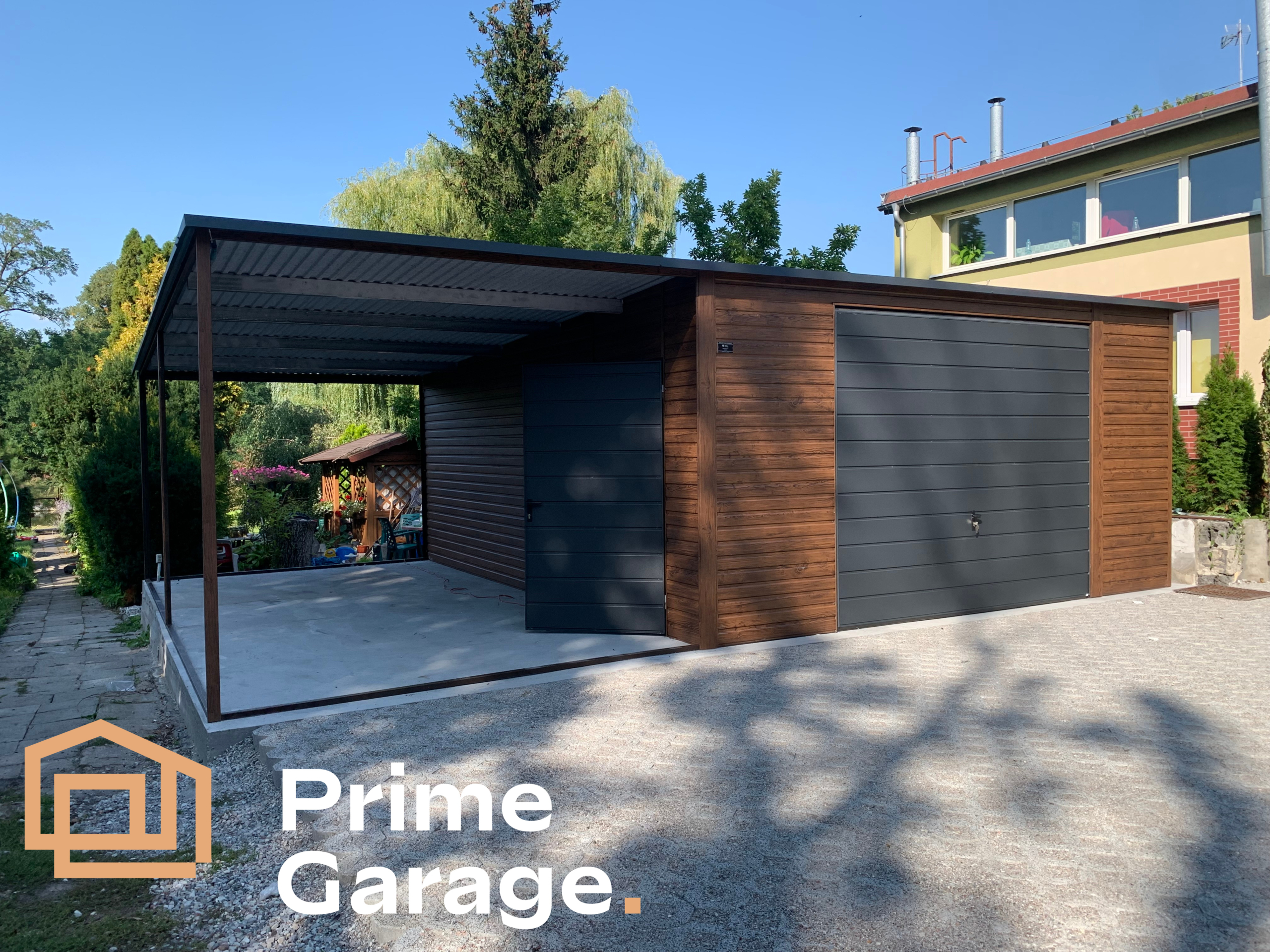 Garaż: szer: 8m x dł: m orzech Garaż: szer: 8m x dł: m orzech