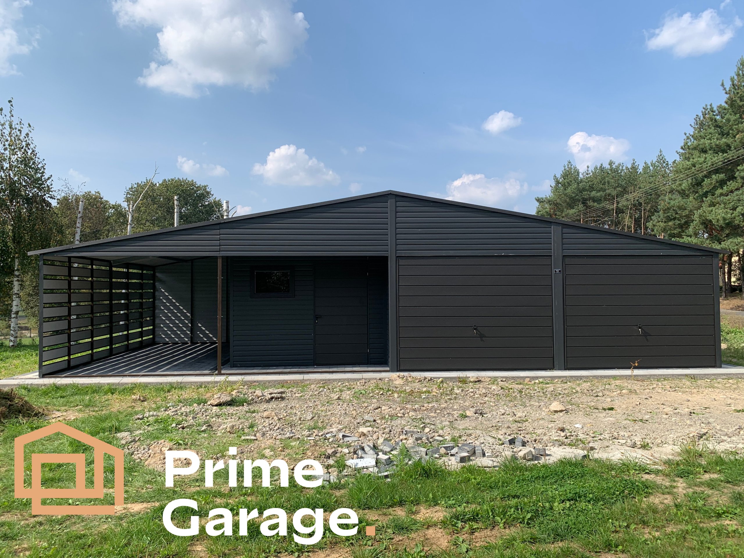 Garaż: szer: 12m x dł: 6m grafit mat