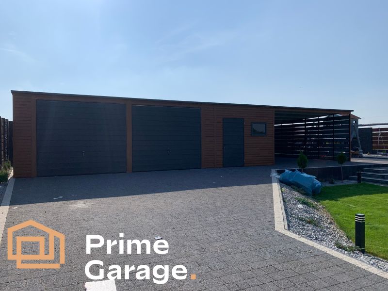 Garaż: szer: 15m x 6dł: m ciemny złoty dąb