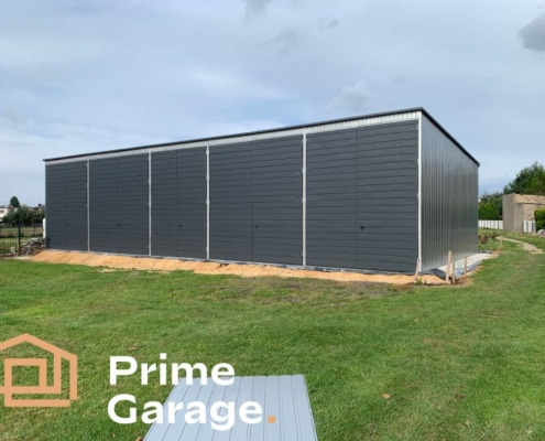 Garaż: szer: 18m x 8.3dł: m srebrny