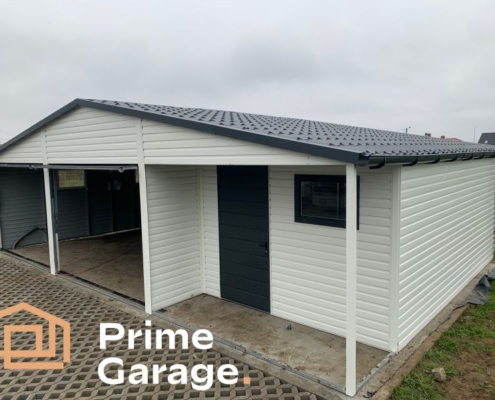 Garaż: szer: 9m x 6dł: m Biały