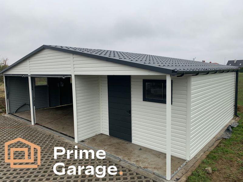 Garaż: szer: 9m x 6dł: m Biały Garaż: szer: 9m x 6dł: m Biały