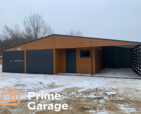 Garaż: szer: 12m x 7dł: m Jasny złoty dąb