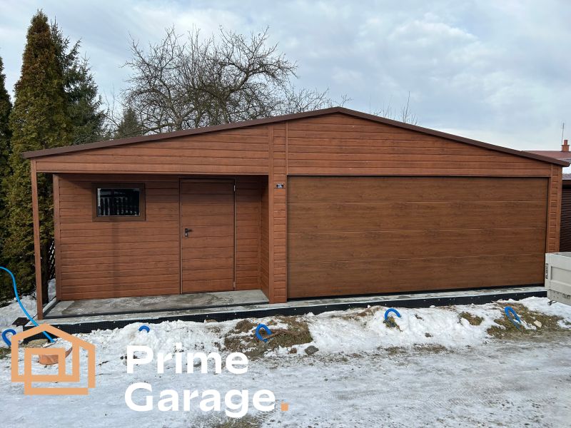 Garaż: szer: 9m x dł: 6 m Orzech + wnęka