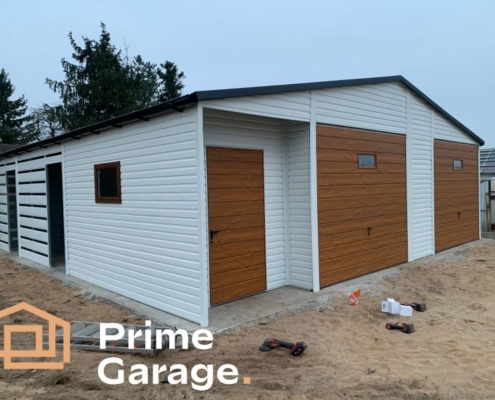 Garaż: szer: 9m x dł: 9 m Biały