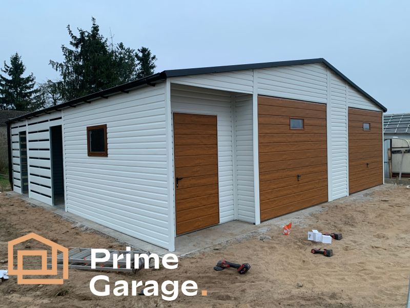 Garaż: szer: 9m x dł: 9 m Biały Garaż: szer: 9m x dł: 9 m Biały