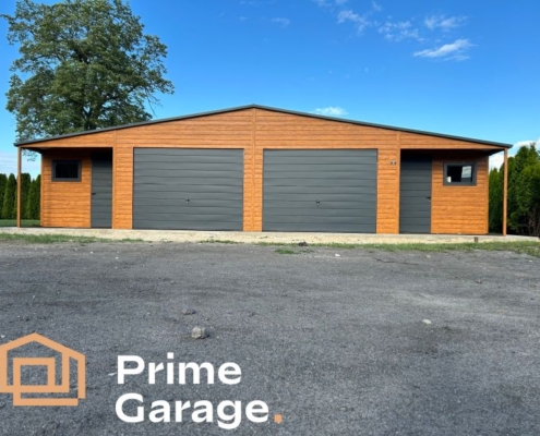 Garaż: szer: 12 m x dł: 7 m jasny złoty dąb