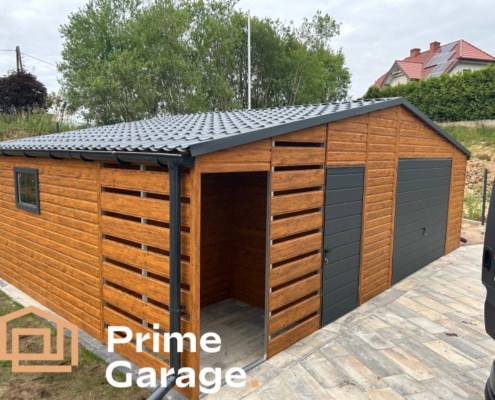 Garaż: szer: 8 m x dł: 5 m jasny złoty dąb