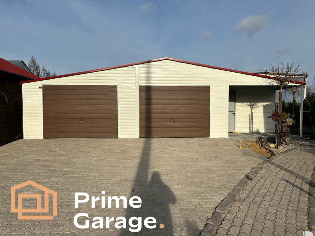 Garaż: szer: 10,8 m x dł: 6,5 m biały