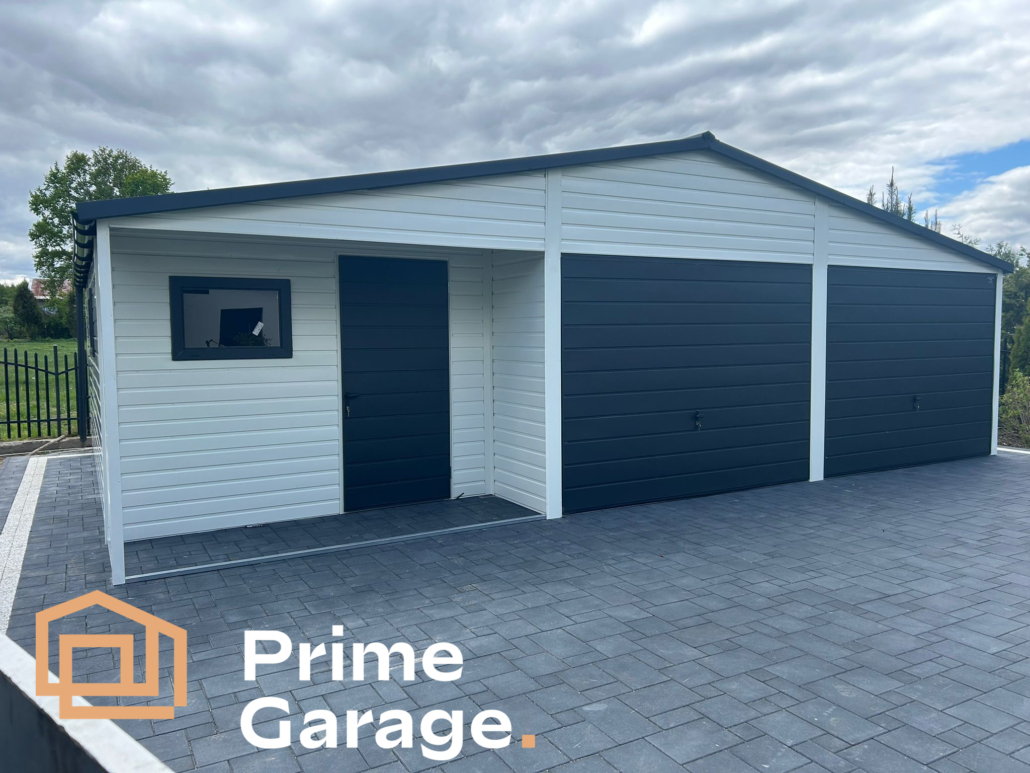 Garaż: szer: 9m x dł: 6 m biały + wnęka