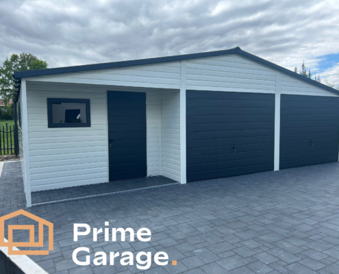 Garaż: szer: 9m x dł: 6 m biały + wnęka