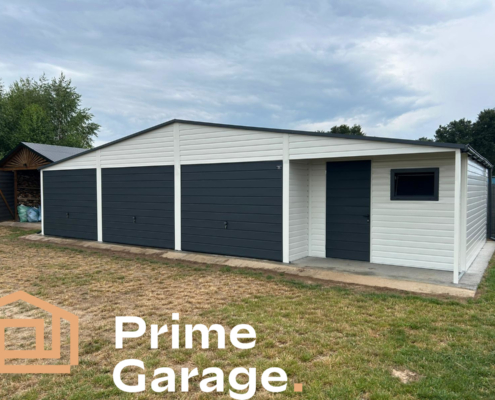 Garaż: szer: 12m x dł: 6 m biały + wnęka