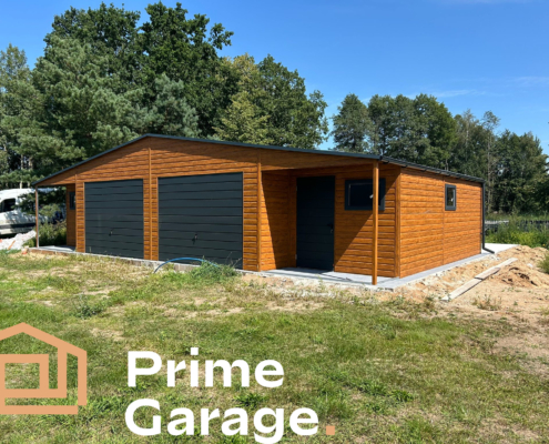 Garaż: szer: 12m x dł: 7 m jasny złoty dąb + wnęka